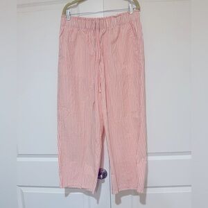 J.Crew Pajama pant in Light coral/white stripe cotton poplin CA420 - size L NWOT